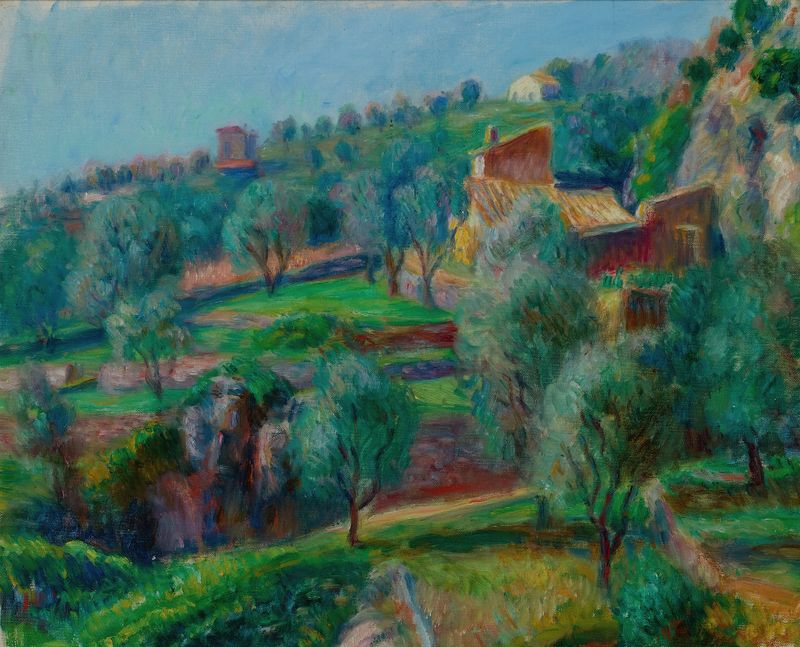 Terraces, South Of France de William James Glackens, impressionismo, paisagem