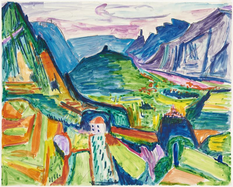 Tessiner Landschaft de Hermann Scherer, paisagem modernista