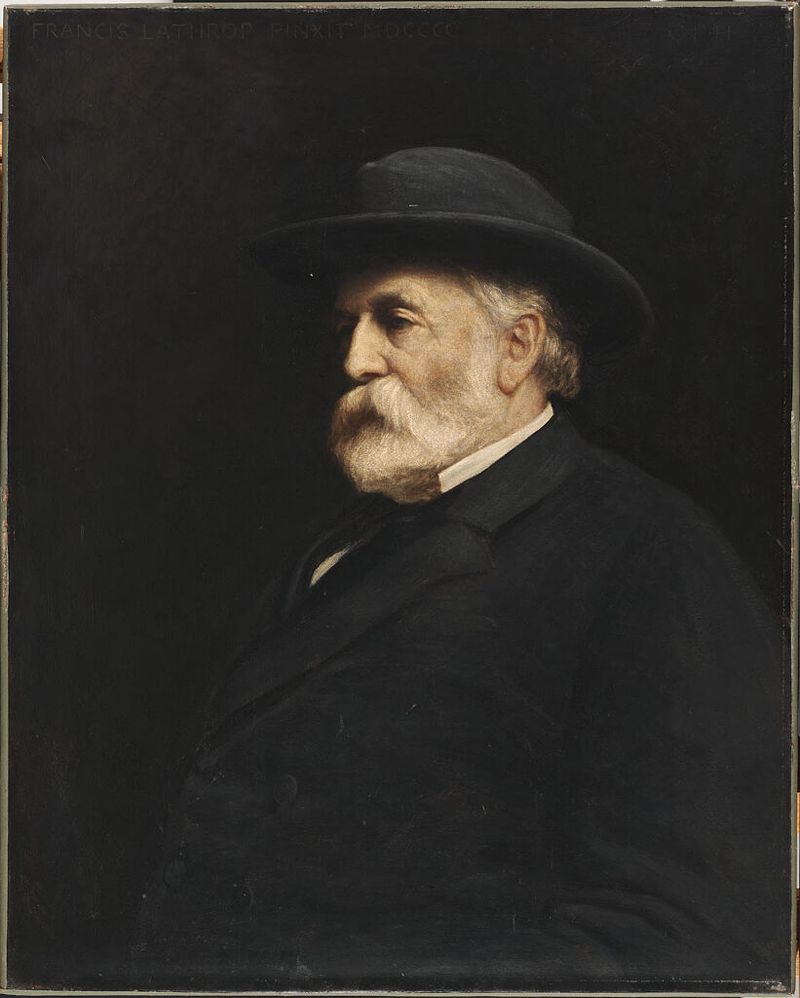 Retrato de Collis Potter Huntington, óleo sobre lienzo de Francis Lathrop