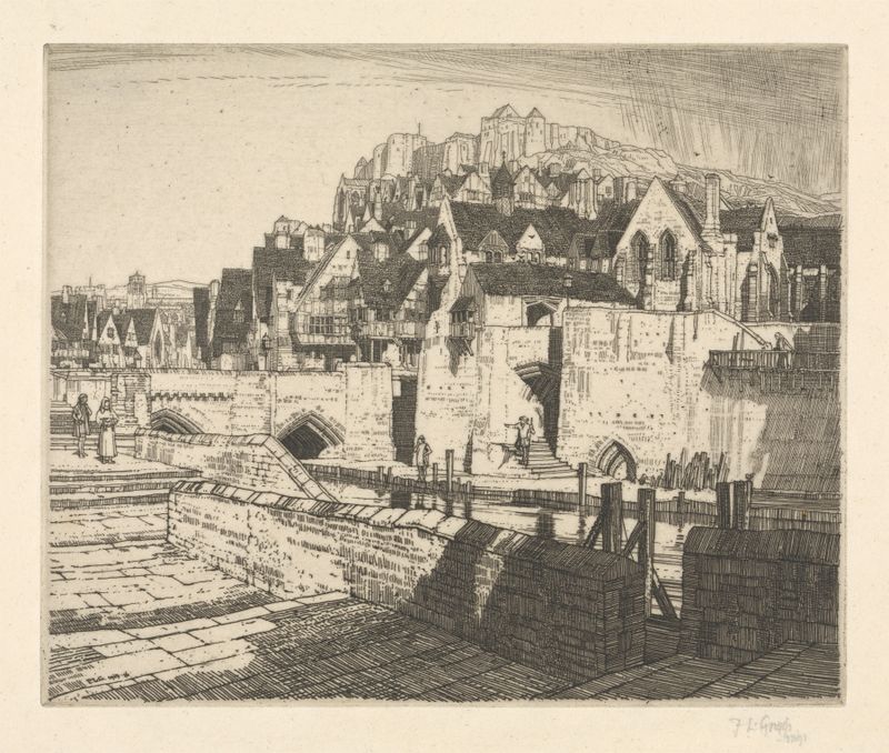 El Muelle de Frederick Landseer Maur Griggs, paisaje, pintura al óleo