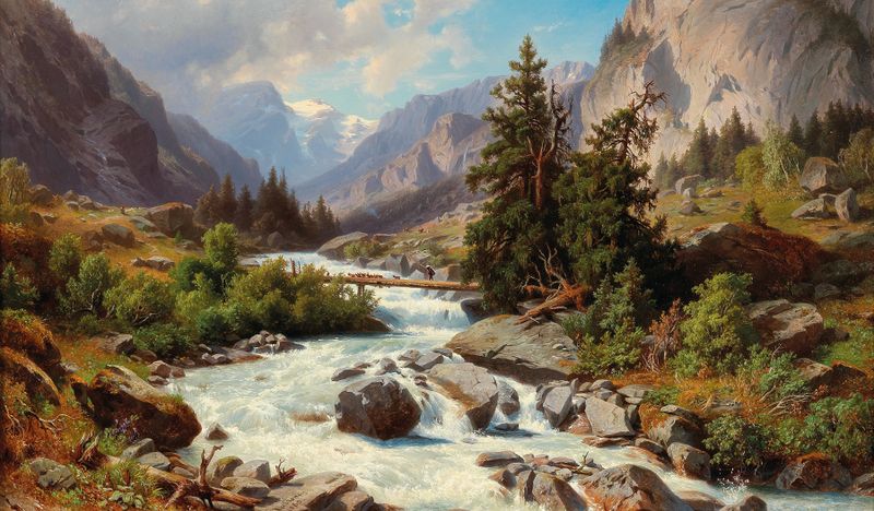 Landscape featuring the Ankogel mountain by Johann Varrone, medium unknown.