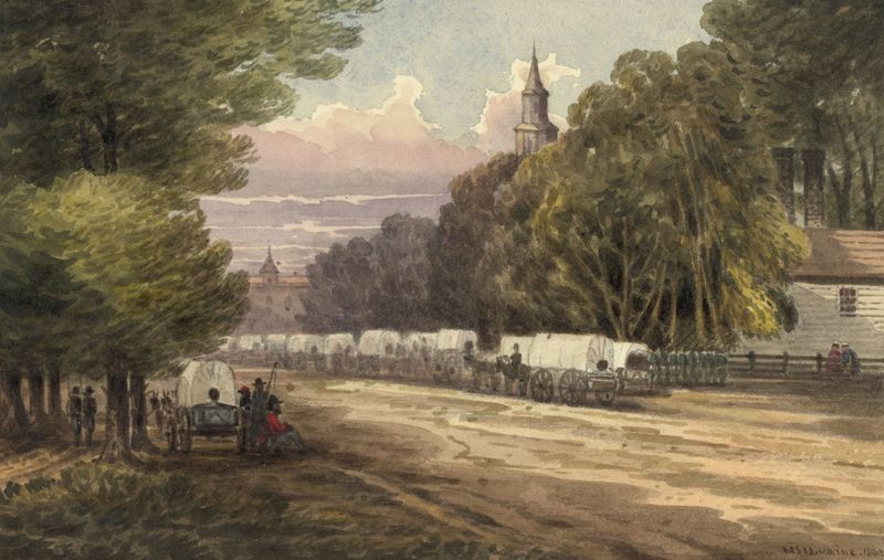 Vista de paisagem em Williamsburg, Va. por William McIlvaine, pintura a óleo