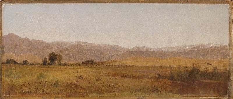 Paisaje nevado con montañas y cielo azul, óleo sobre lienzo de John Frederick Kensett