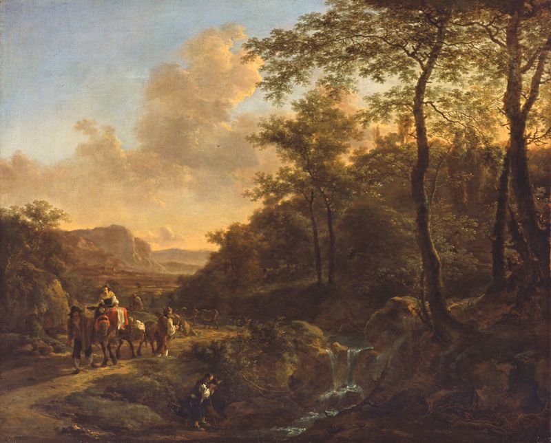 Scene of the Roman Campagna, oil on canvas by Jan Both, depicting tranquil hills and countryside.