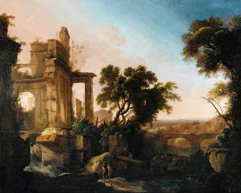 Landscape With Ruins, oil on canvas by Pierre Antoine Patel the younger