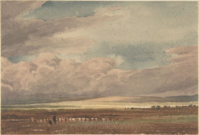 Salisbury Plain landscape with Old Sarum, oil on canvas by William Turner of Oxford