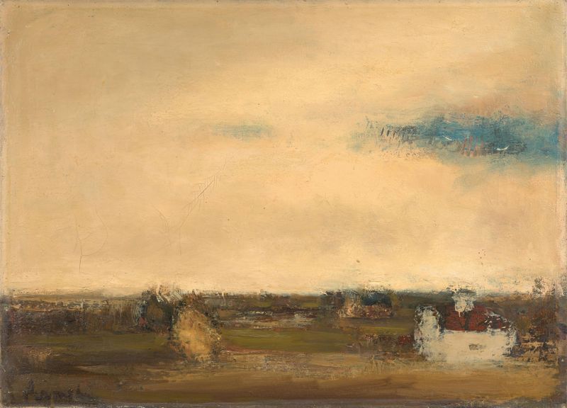 Paisaje expresionista con una casa blanca de Constant Permeke