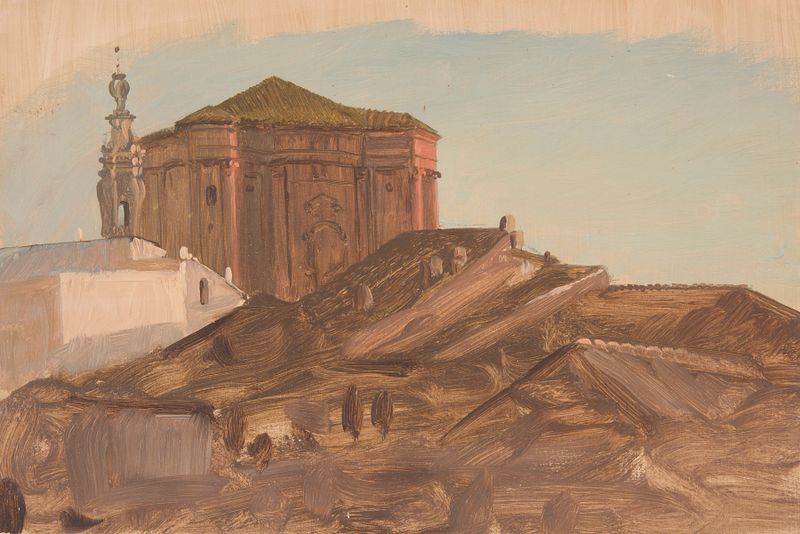 Rooftops near Sant’Andrea delle Fratte, óleo sobre tela de Frederic Edwin Church