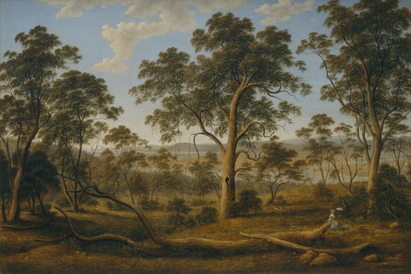 Launceston and the river Tamar, oil on canvas by John Glover