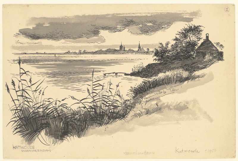 Landscape with water and horizon by Maarten Oortwijn, modernism