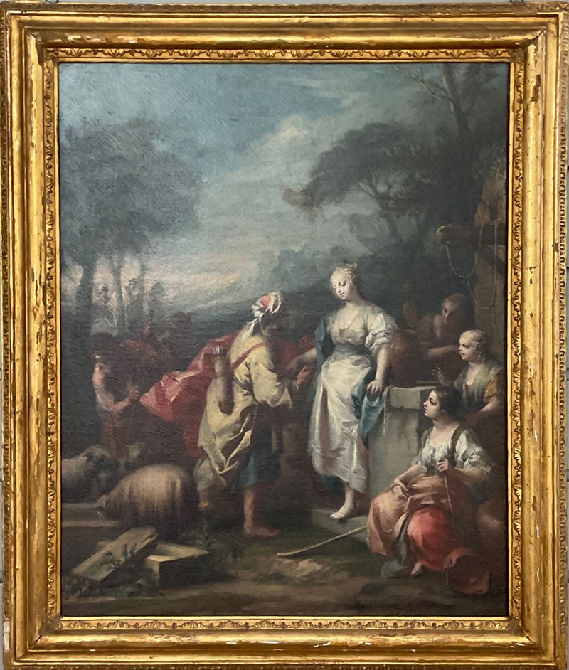 Rebecca e Eliezer no Poço, óleo sobre tela de Jacopo Amigoni