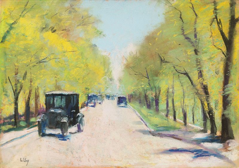 Hofjägerallee im Tiergarten, Berlin by Lesser Ury, oil on canvas