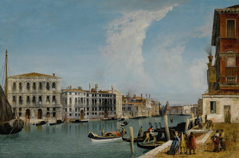 Rococo architecture along the Grand Canal, oil painting by Michele Marieschi