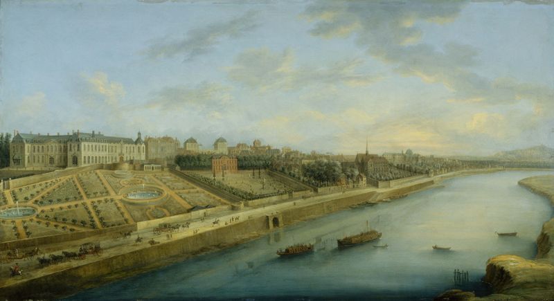 Pintura rococó de Charles-Léopold Grevenbroeck representando Passy et Chaillot vus de Grenelle