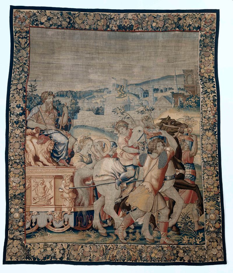 Tapicería histórica que representa a Scipio en ropas reales, tapicería de Unknown Artist