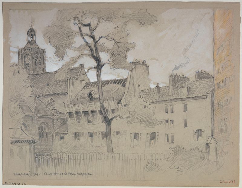 L’église Saint Laurent et le 66, boulevard Magenta, óleo sobre lienzo de Ferdinand Boberg