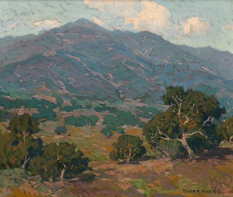 California Foothills with San Gabriel Mountains, oil painting by Edgar Alwin Payne