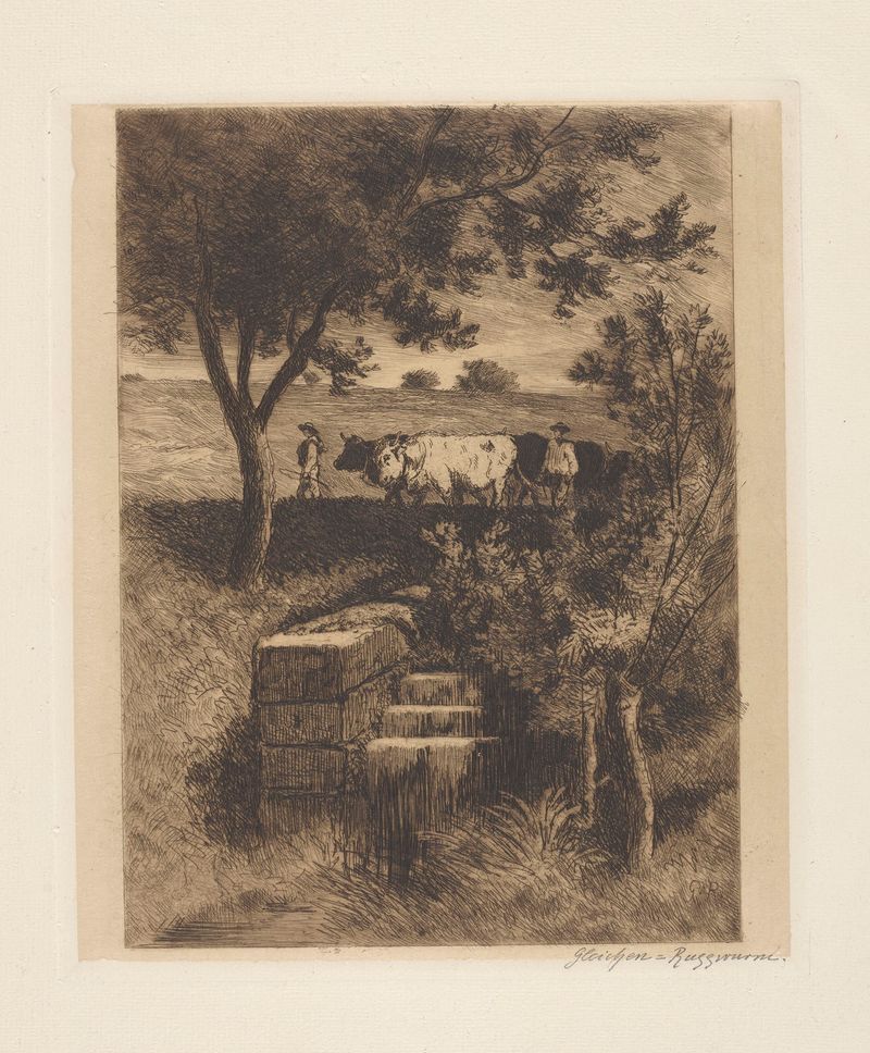 Landscape with Shepherds Leading the Herd, oil on canvas by Heinrich-Ludwig von Gleichen-Russworm