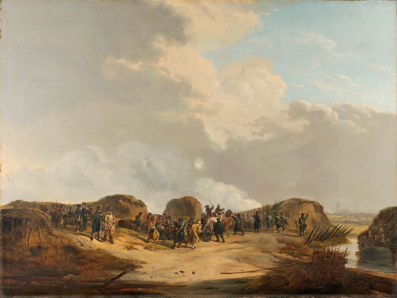 Historical landscape with ruins, oil painting by Pieter Gerardus van Os
