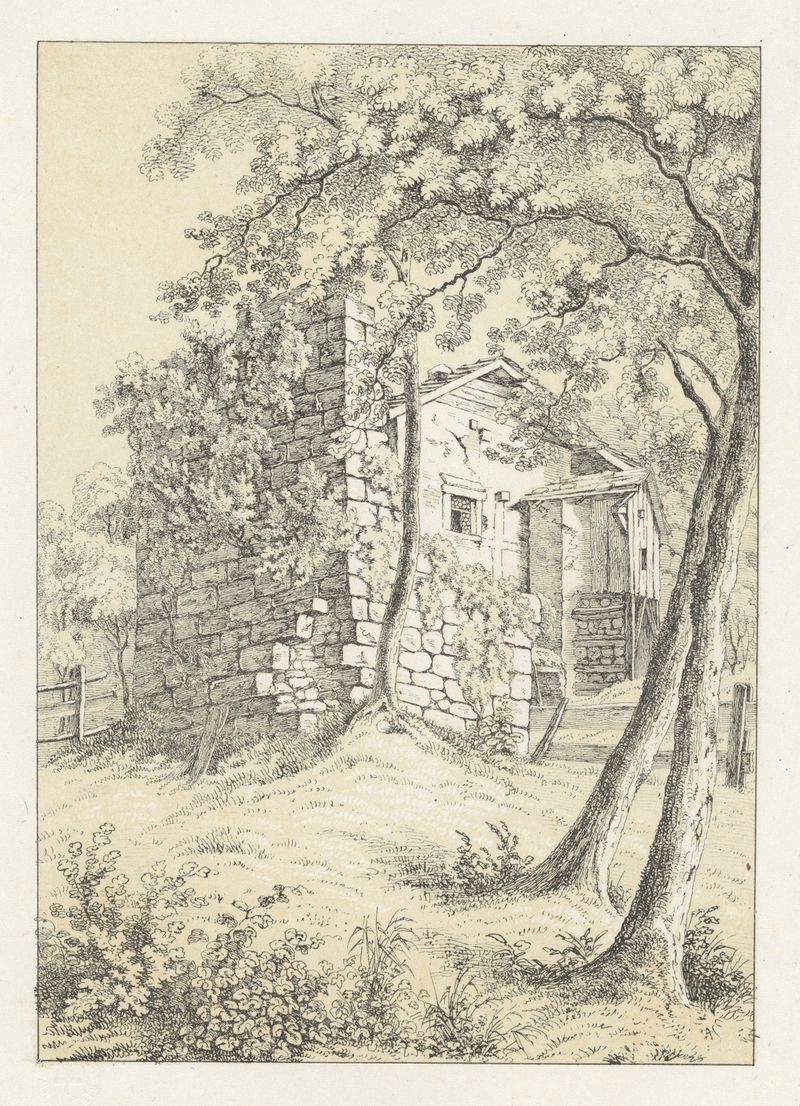 Obra figurativa de Johann Friedrich Wagner, pintura a óleo mostrando a interação de luz e sombra.