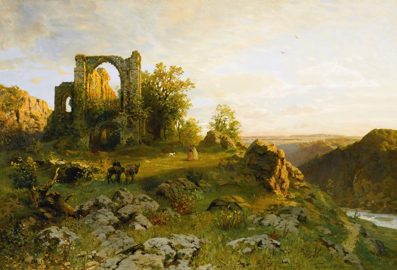 Paisagem de Dürnstein On The Danube, pintura a óleo de Hugo Darnaut