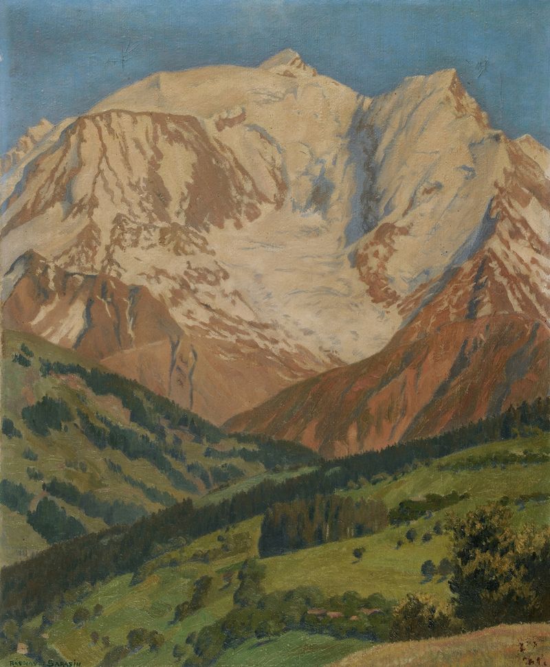 Mont Blanc seen from Combloux, oil on canvas by Régnault Sarasin