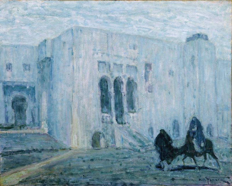 Palace of Justice, Tangier by Henry Ossawa Tanner, oil on canvas featuring ornate archways and warm light.