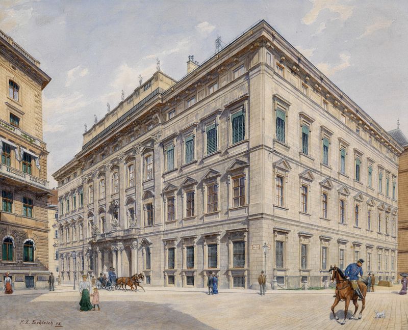 Stadtpalais Liechtenstein by Franz Xaver Schleich, realism, architecture