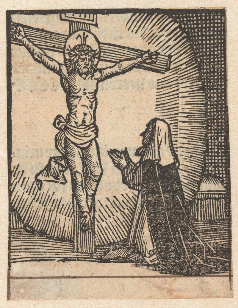 Cena religiosa representando Cristo na luz, obra em papel de Unknown Artist