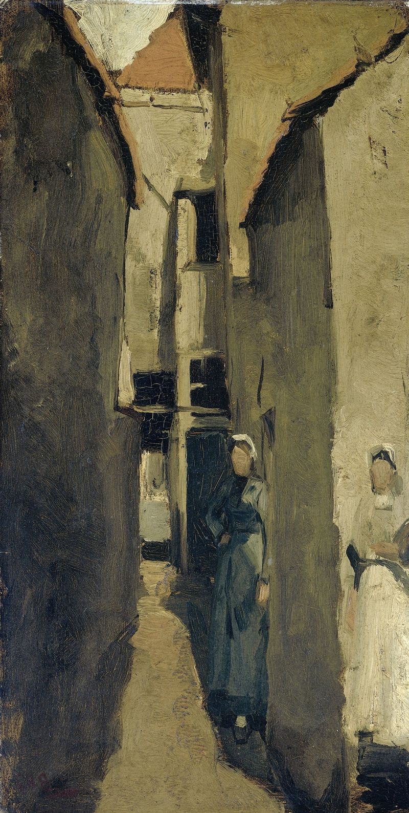 Neighborhood street in The Hague, oil on canvas by George Hendrik Breitner