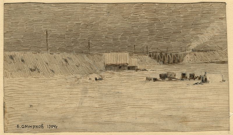 A Bridge over the Irkut River, óleo sobre lienzo de Boris Vasilievich Smirnov