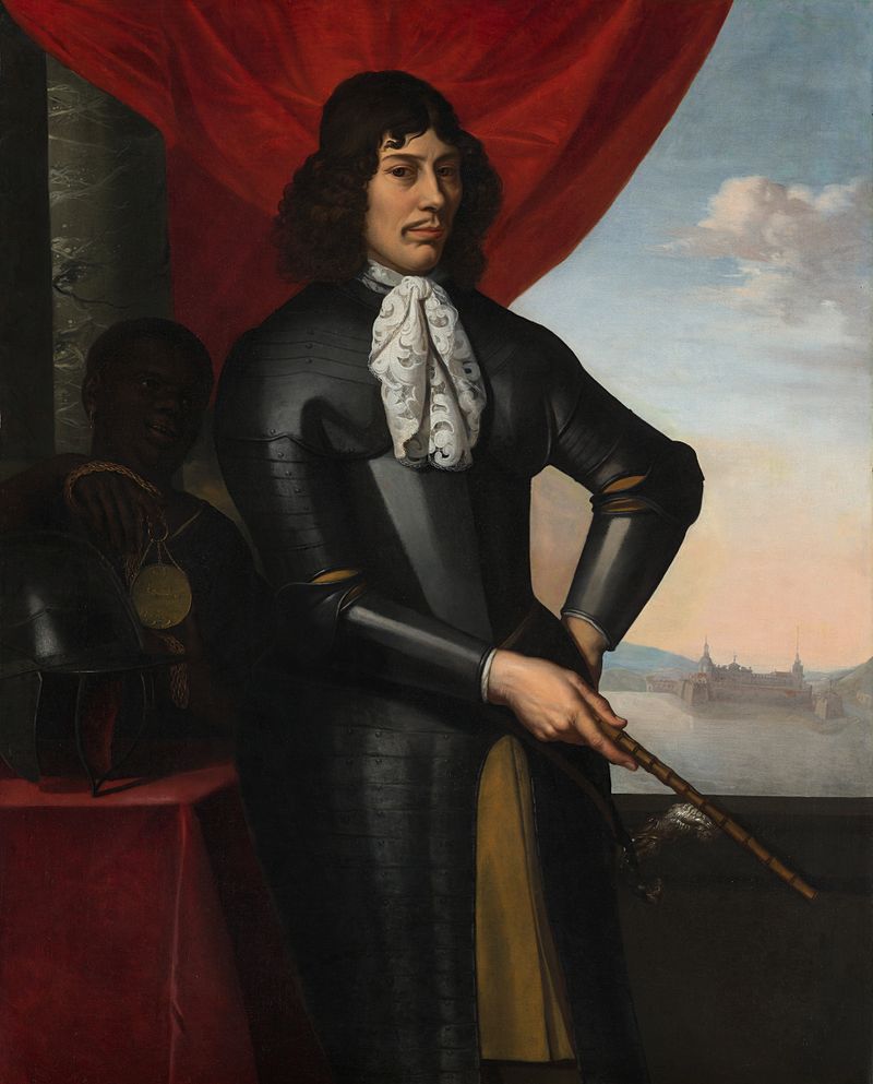 Portrait of Jan Valckenburgh with an enslaved servant, oil on canvas by Daniel Vertangen