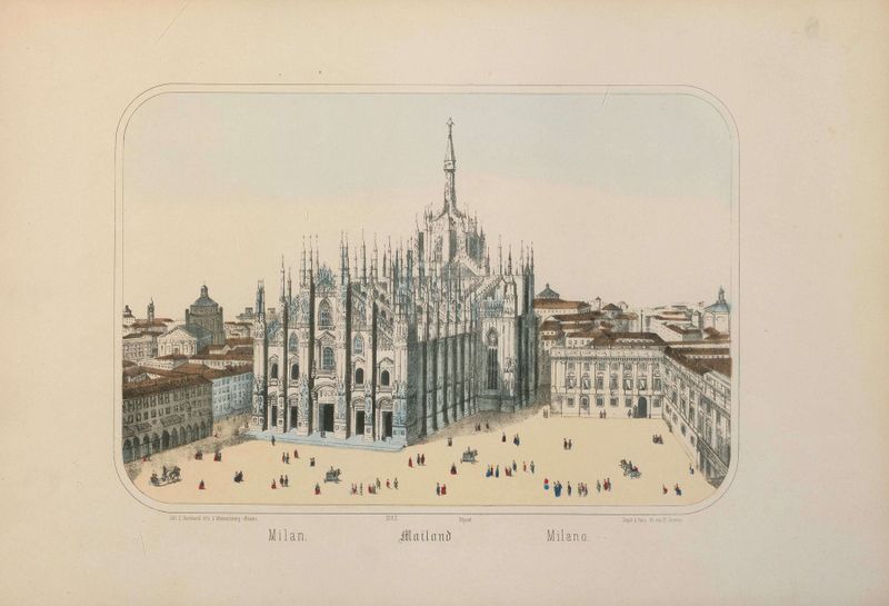 Landscape of Milan by Carl Burckhardt, oil painting with vibrant cityscape and warm light.