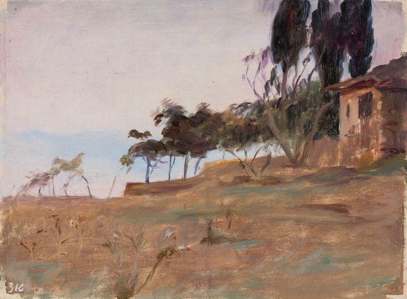 Paisaje desolado que refleja la memoria, óleo de Jan Ciągliński