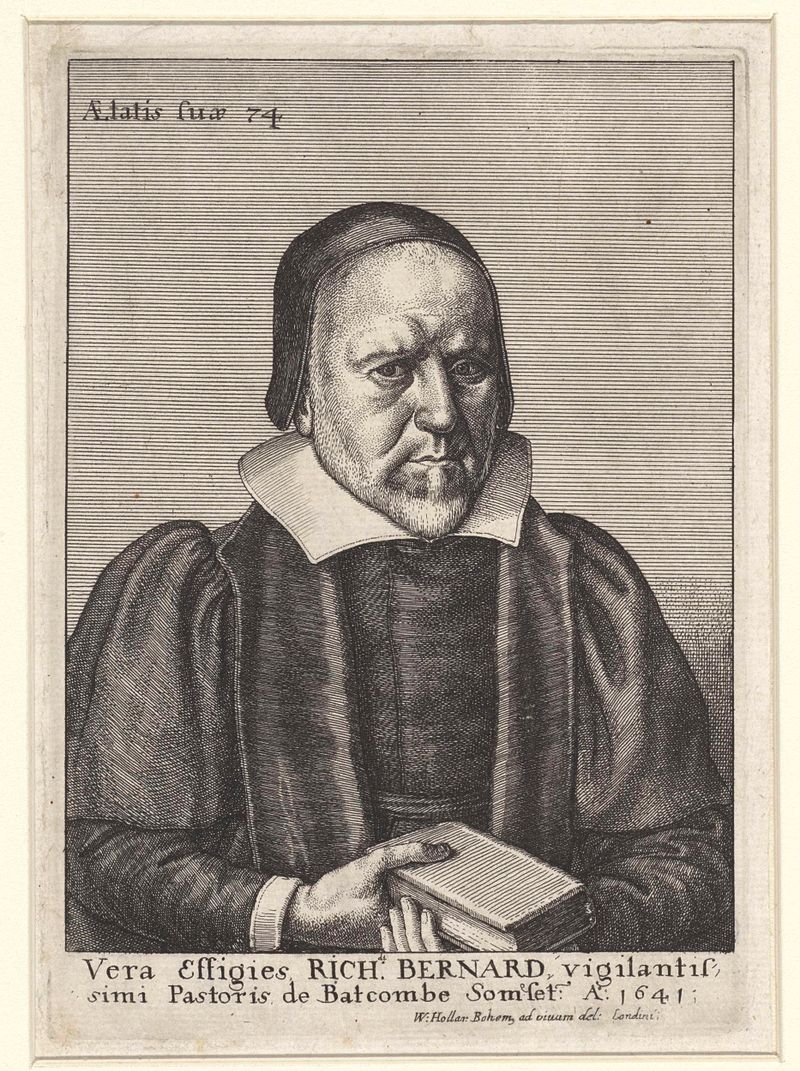 Grabado de Richard Bernard por Wenceslaus Hollar, con un hombre con sombrero