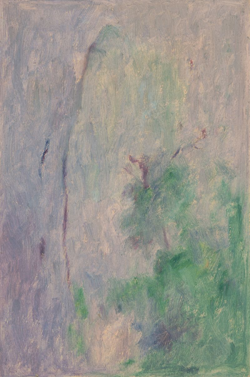 Landscape III de Dezider Czölder, óleo sobre tela representando um horizonte ao entardecer.