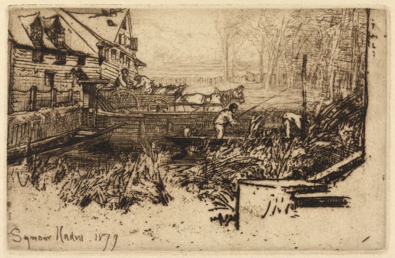 Dusty Millers de Francis Seymour Haden, impresionismo, que representa hojas suaves y luz.