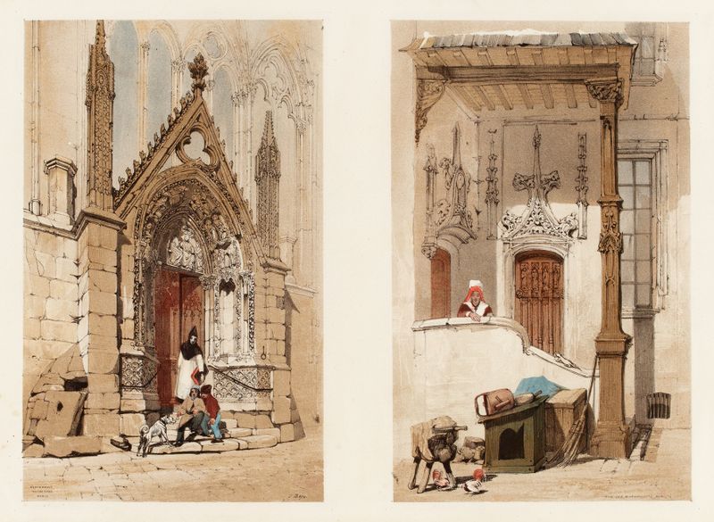 Porte Rouge, Notre-Dame, Paris de Thomas Shotter Boys, pintura a óleo