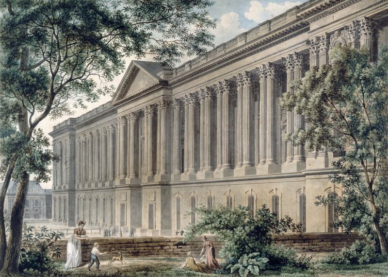 La colonnade du Louvre by Louis-Pierre Baltard, depicting architecture in an unknown medium.