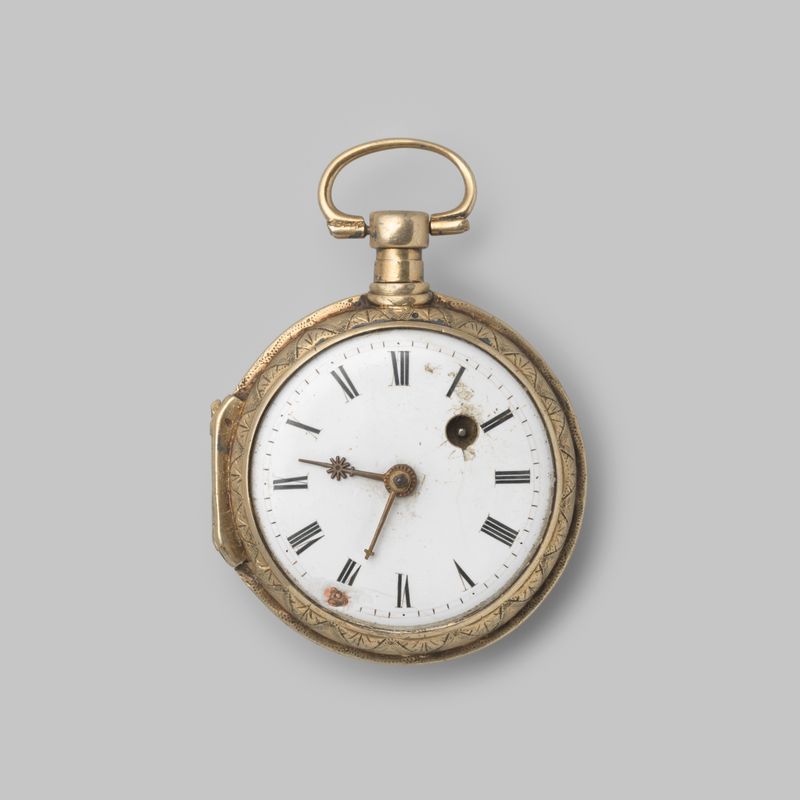 Reloj decorativo de metal de artista desconocido, c. 1785-1800