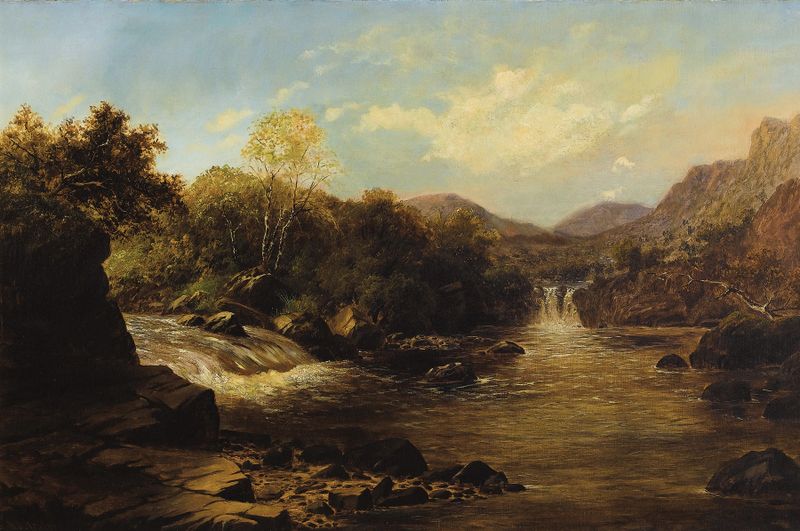 Paisaje de On the Llugwy, Gales del Norte por William Henry Mander, óleo sobre lienzo