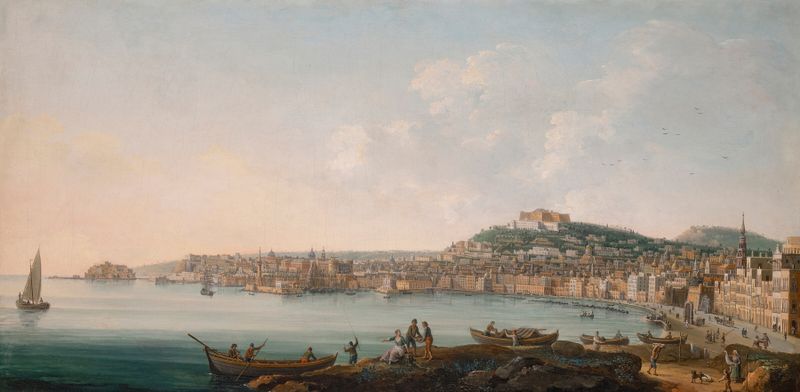 Landscape of the Bay of Naples with Castel dell’Ovo by Pietro Antoniani