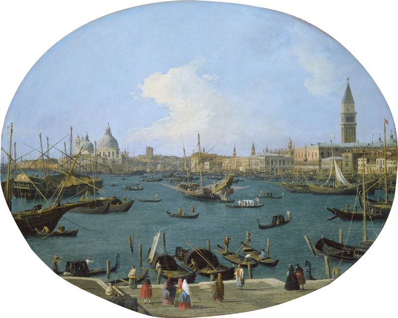Escena marina de la laguna veneciana, óleo sobre lienzo de Canaletto