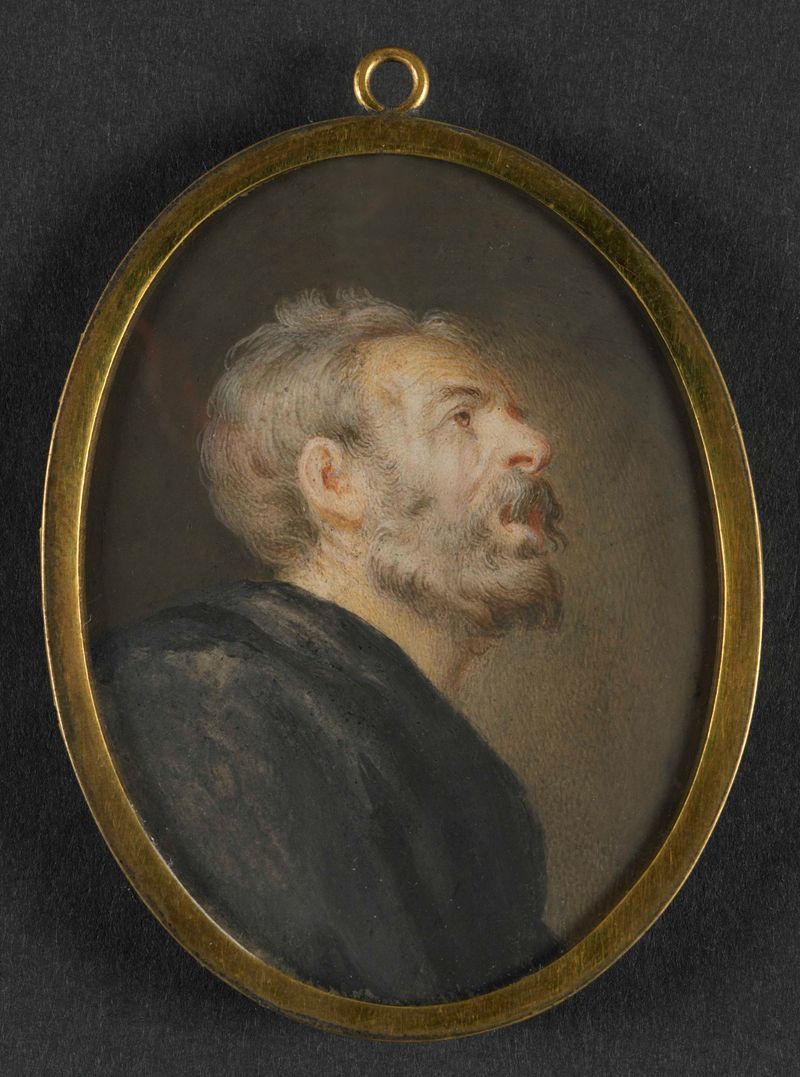 Retrato de um velho em pergaminho de Unknown Artist