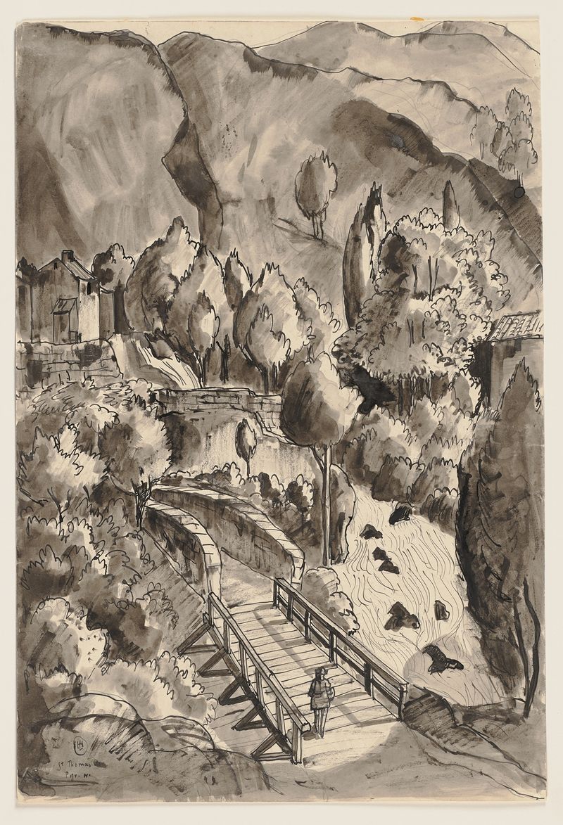 Religious scene with a luminous figure by Hermann Lismann, unknown medium