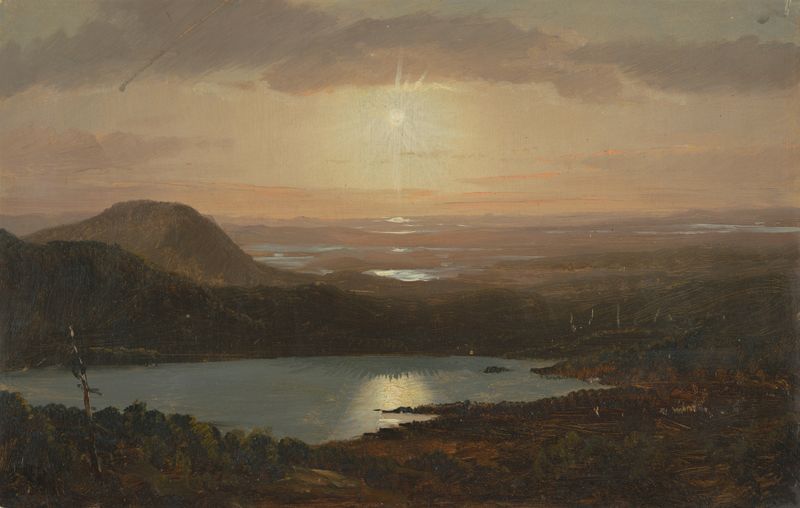 Eagle Lake visto do Cadillac Mountain, óleo sobre tela de Frederic Edwin Church