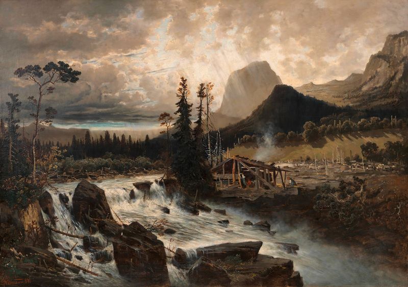 Paisaje de Mühlsturzhorn am Hintersee, pintura al óleo de Theodor Von Hörmann