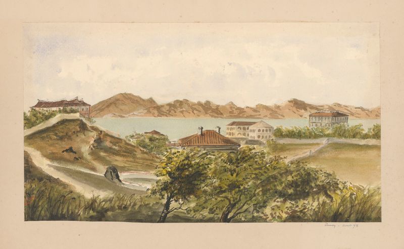 Watercolour by Auguste Mouillesaux de Bernières depicting vibrant flora