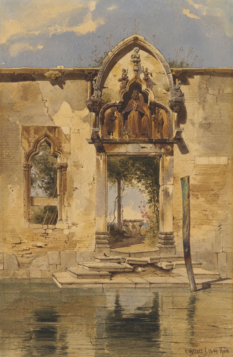 The Portal of the Madonna della Misericordia, oil painting by Carl Friedrich Heinrich Werner