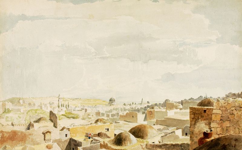 Paisaje de Jerusalén, Israel de Miner Kilbourne Kellogg, pintura al óleo